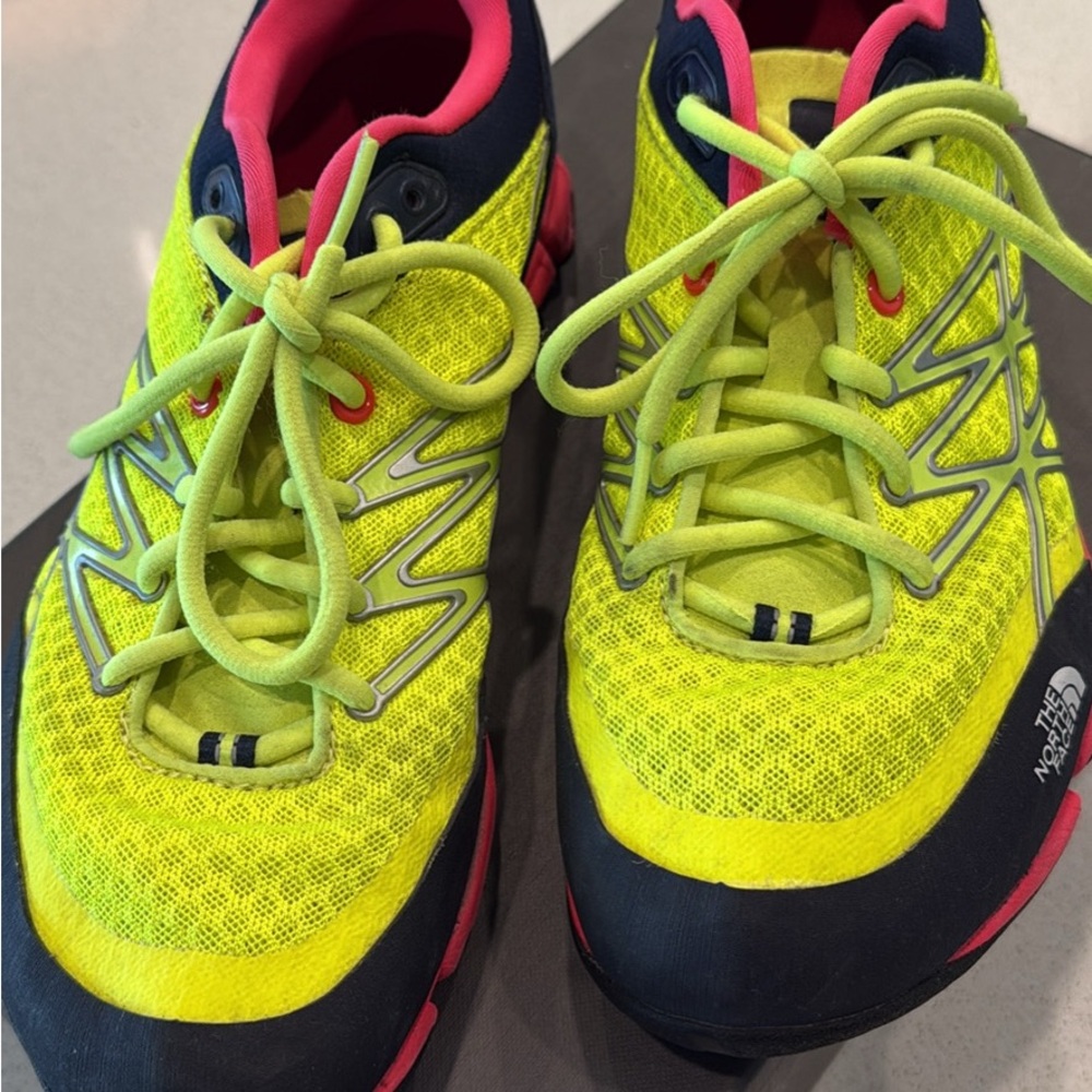 The North Face Kids' Neon Yellow and Black Sneakers